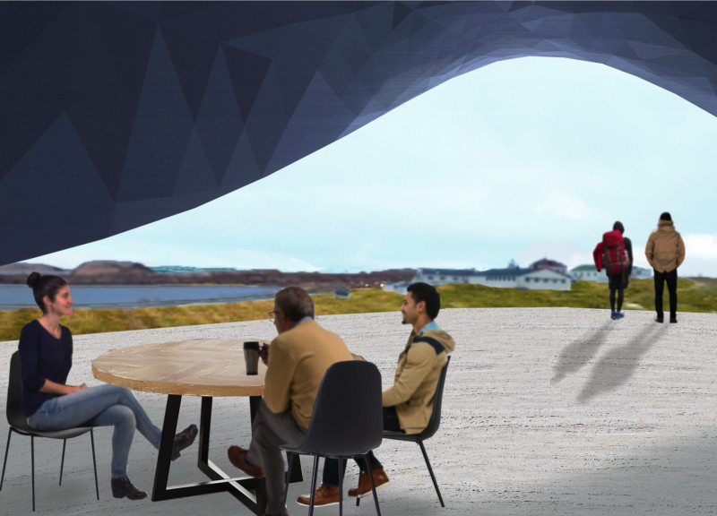 Crater-Shaped Structure Utilizing Photovoltaic Sheets Amidst Icelandic Landscapes for Sustainable Wellness Retreat