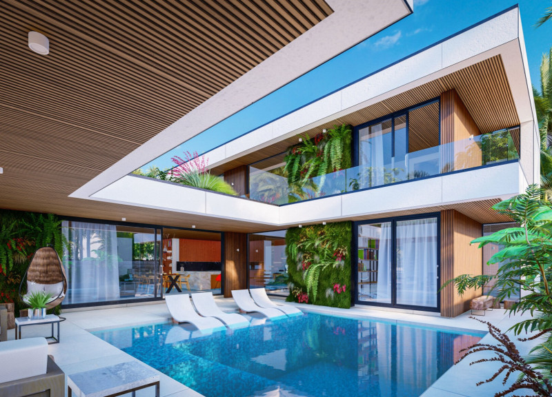 Natural Cooling and Greywater Systems in a Sustainable U-Shaped Residence Constructed with Reclaimed Materials