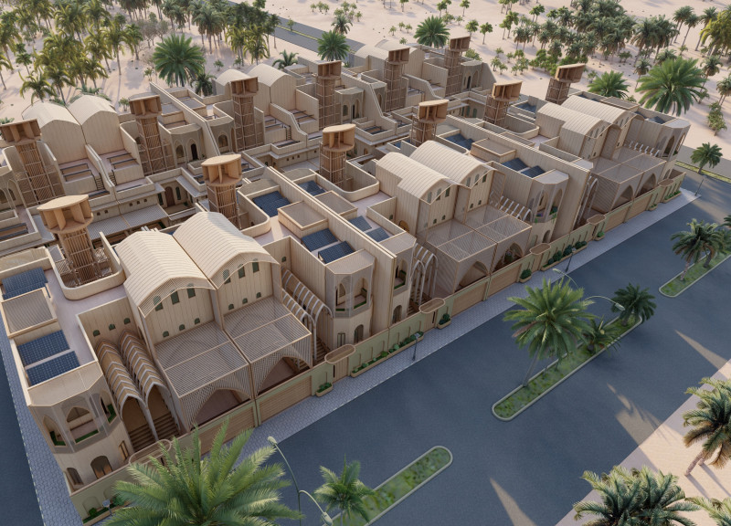 Mass Timber Structure Incorporating Palmcrete for Community Learning in a Thermal Buffer Environment