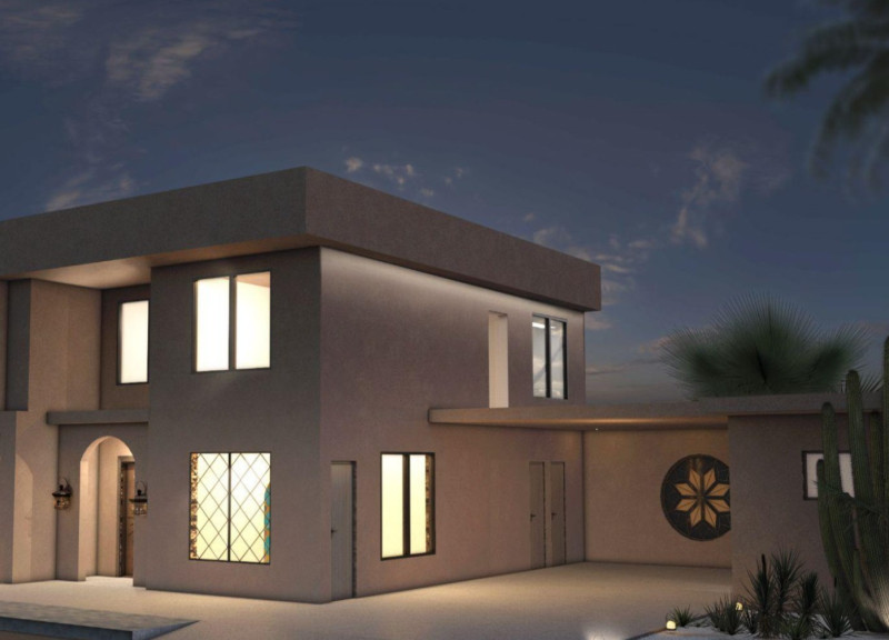 Charred Wooden Shingles and Brickwork Create a Harmonious Living Space in Modern Residential Design