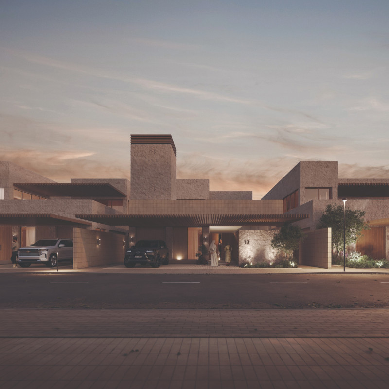 Natural Ventilation Through Barjeel and Sustainable Stone Cladding in Modern Residential Design