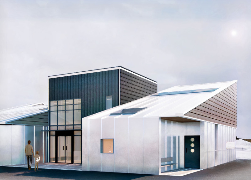 A Natural Bathing Retreat with Integrated Wood and Polycarbonate Panels