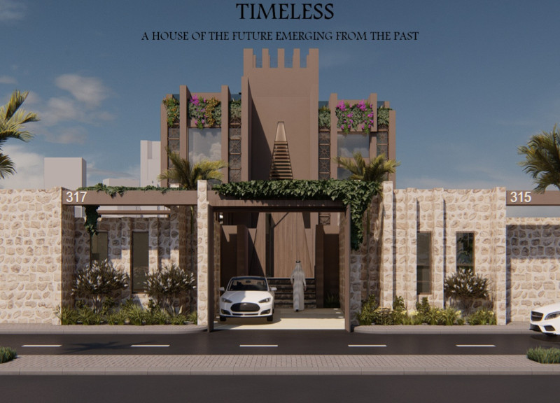 Wind Towers and Adobe Facades Enhancing Sustainable Living in Residential Design