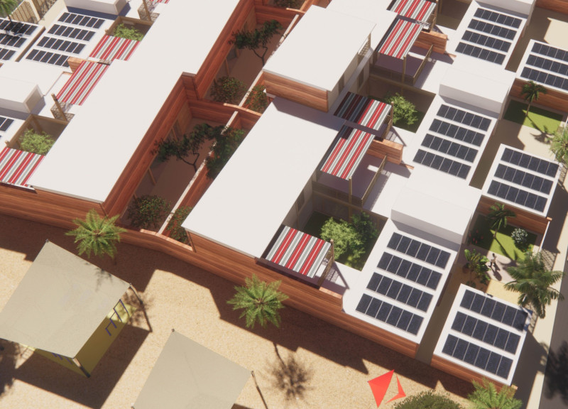 Rammed Earth and Wood Frame Homes Integrated with Central Courtyards for Sustainable Living