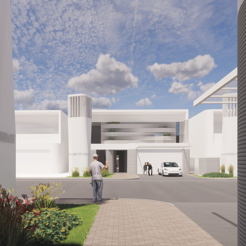 Atmospheric Water Generation and Sustainable Geopolymer Concrete in a Harmonious Family Living Space