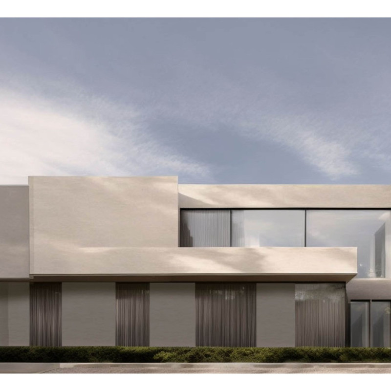 Coral Stone Facade and Reclaimed Wood Embrace in a Family Residence with Courtyard Integration