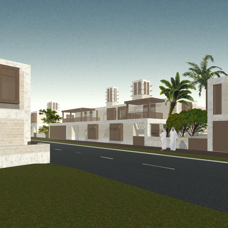 Earth Tone Adobe Structure with Natural Ventilation and Courtyard Integration