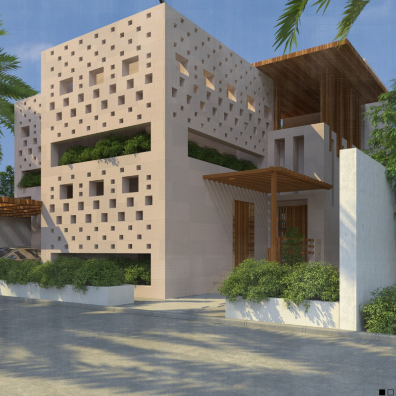 Natural Mud Brick Residence Featuring Sustainable Grey Water Recycling Systems