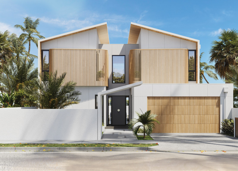 Brushed Concrete and Polystyrene Cladding in a Sustainable Family Residence