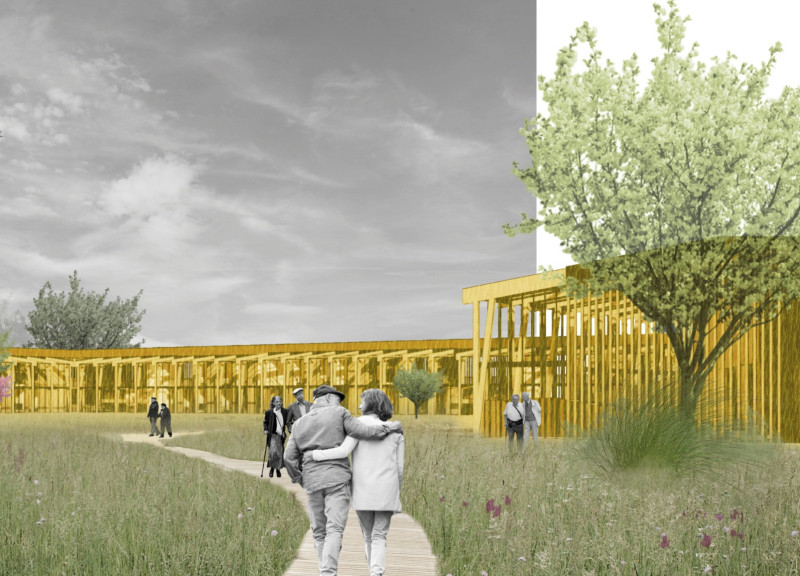 Charred Wooden Shingles and Natural Light in Modular Senior Housing