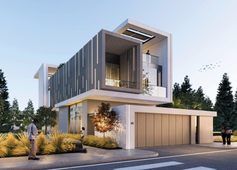 Timber Louvers and Sustainable Solar Panels Enhance Modern Living in a Culturally Grounded Residence