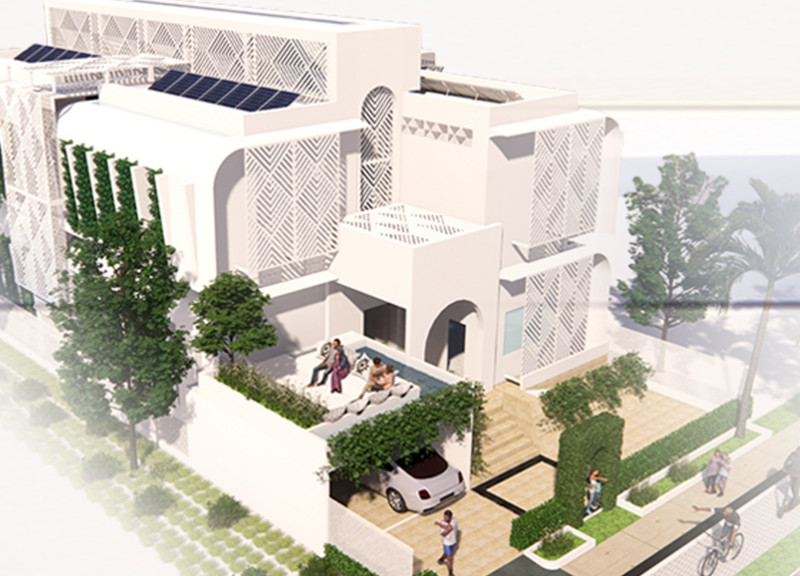 Charred Wooden Shingles and Green Walls Enhance Sustainable Living in an Eco-Friendly Residence