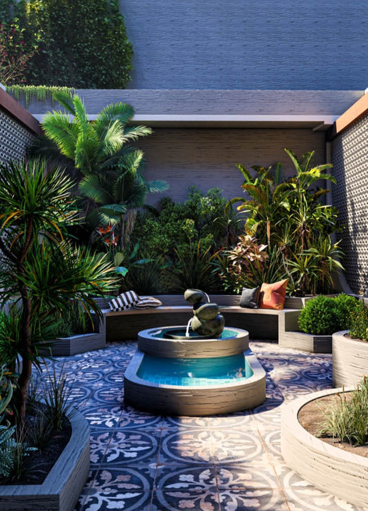 Rammed Earth Structure Enhanced by Bamboo Screens and Central Courtyard for Family Living