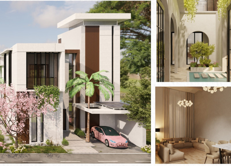 Lime Stone and Clay Brick Residence Featuring a Central Courtyard for Climate Adaptation