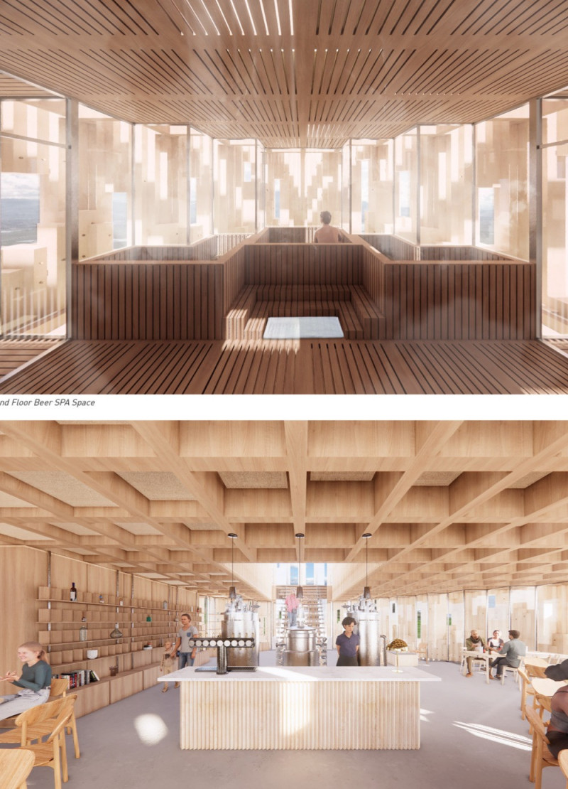 Panoramic Retreat Featuring Engineered Wood and Sustainable Materials in a Volcanic Landscape