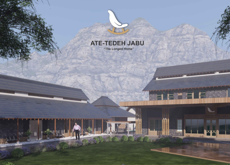 Pyramidal Design Constructed with Bamboo and Local Stone for Elderly Community Living