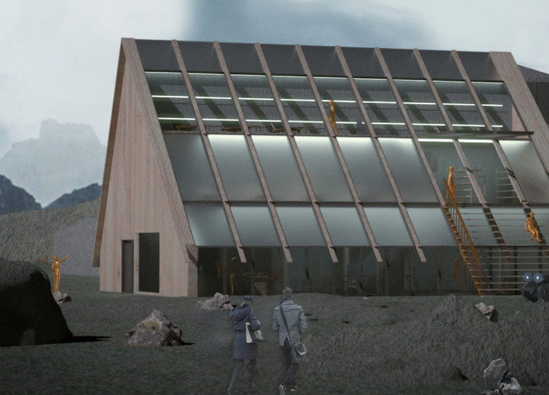 Geothermal Crater Pool Enclosed by Sustainable Wood and Large Glazing in Nordic Spa Experience