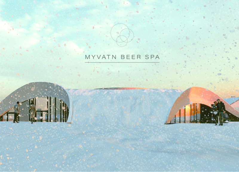 Undulating Green Roof Crafted from Local Timber Featuring Beer Baths Nestled in Iceland's Landscape