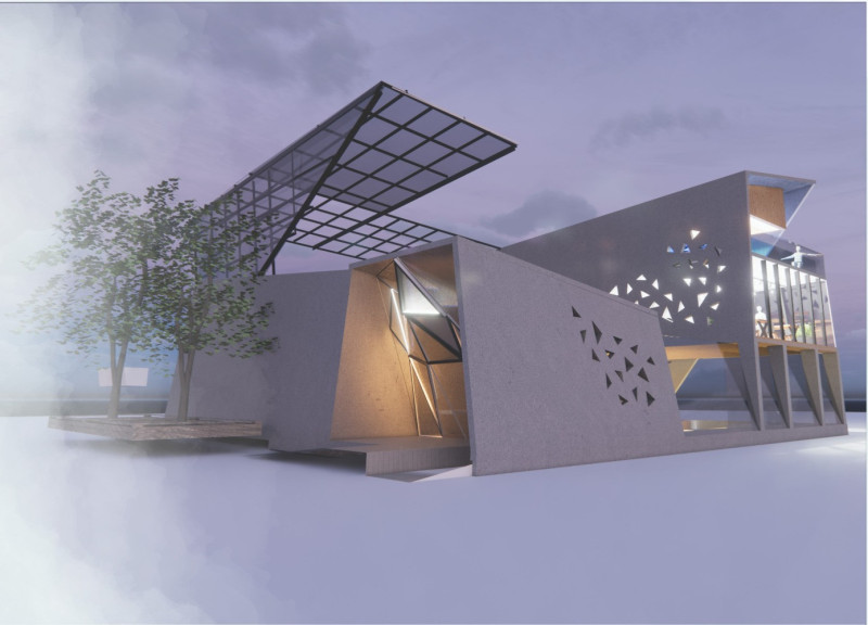 Dynamic Curvilinear Forms with Volcanic Stone and Sustainable Materials in a Wellness Retreat