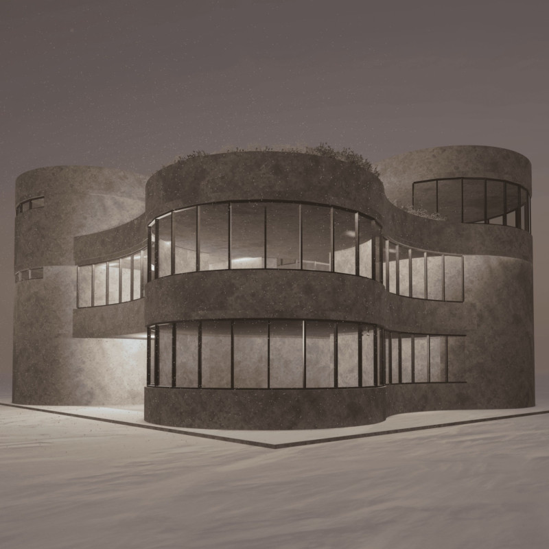 Circular Modules Crafted with Structural Glass and Sustainable Materials for Community Wellness