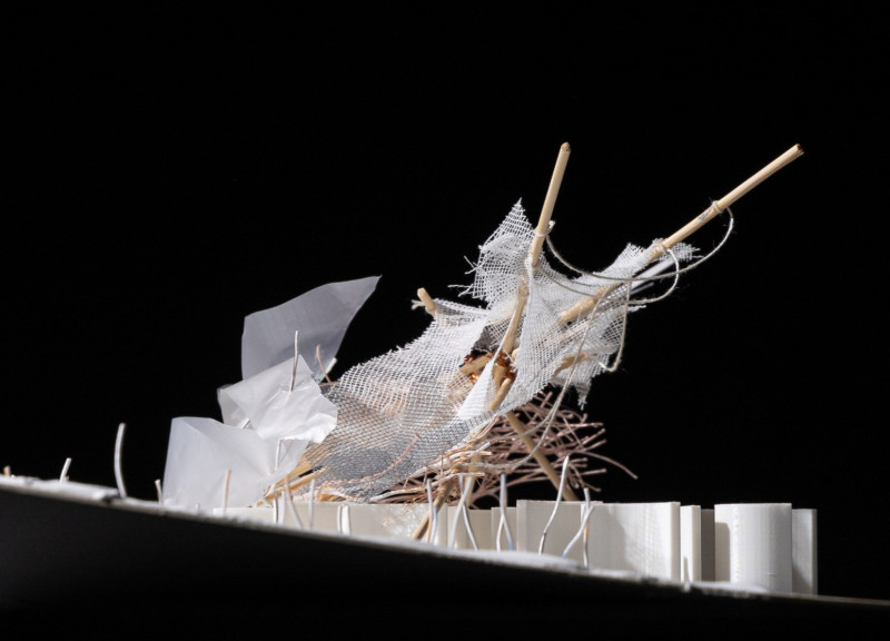 Translucent Structures with Flexible Mesh Canopies and Carbon Fiber Framework for Communal Spaces