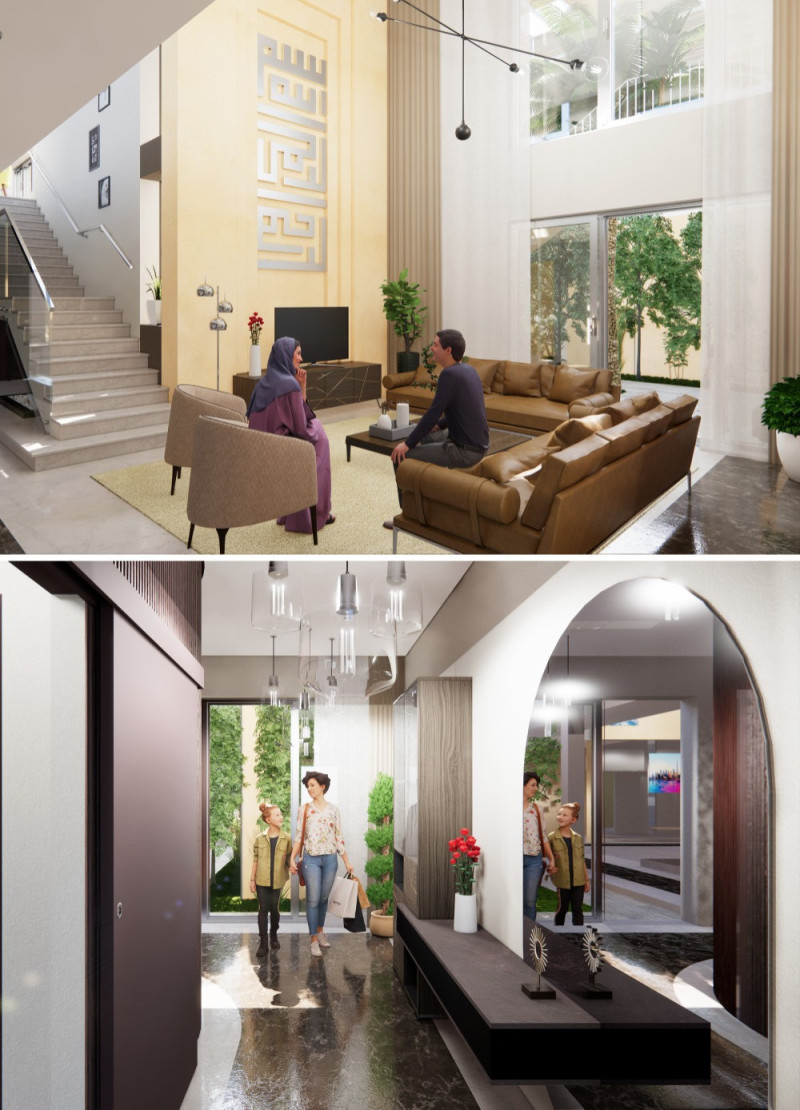 Ventilated Facades and Palm Fronds Define Sustainable Multi-Unit Living in Arid Environments