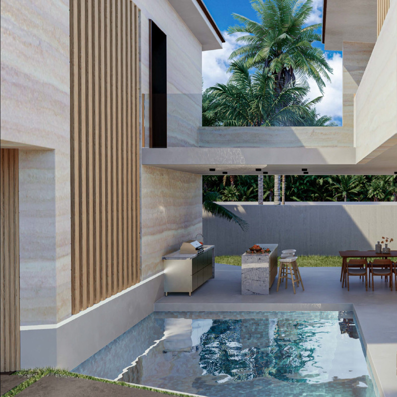 Rammed Earth Structure Featuring Integrated Wind Chimneys and Flexible Outdoor Spaces