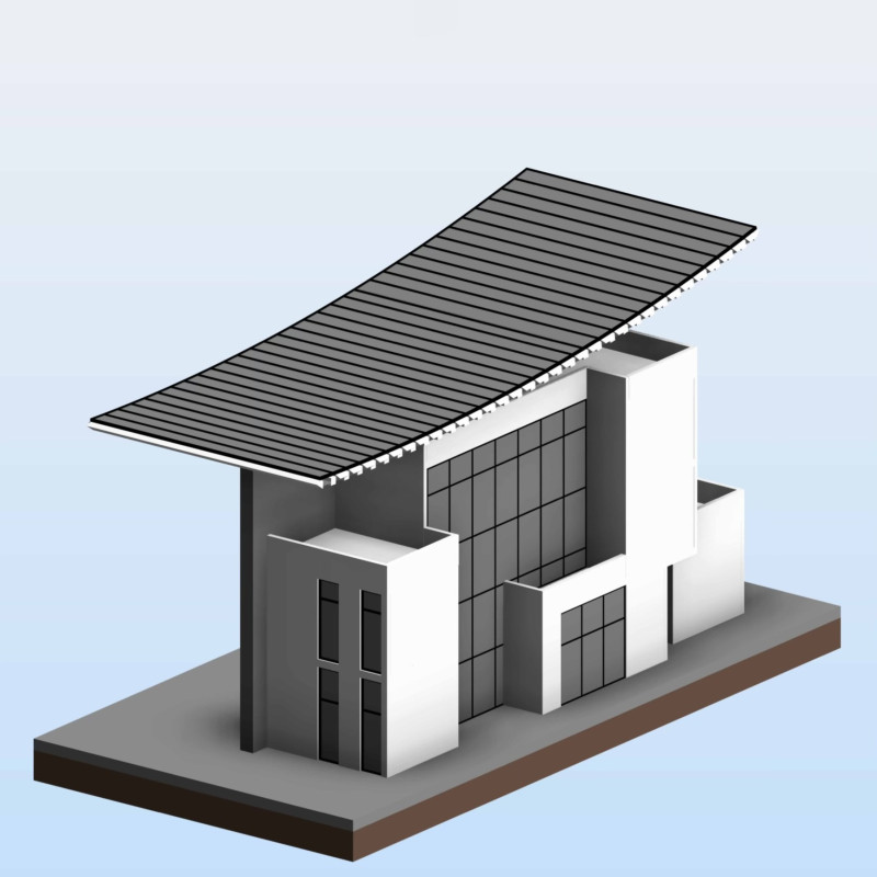 Curved Roof Constructed with Steel Framework Enhancing Sustainable Community Living