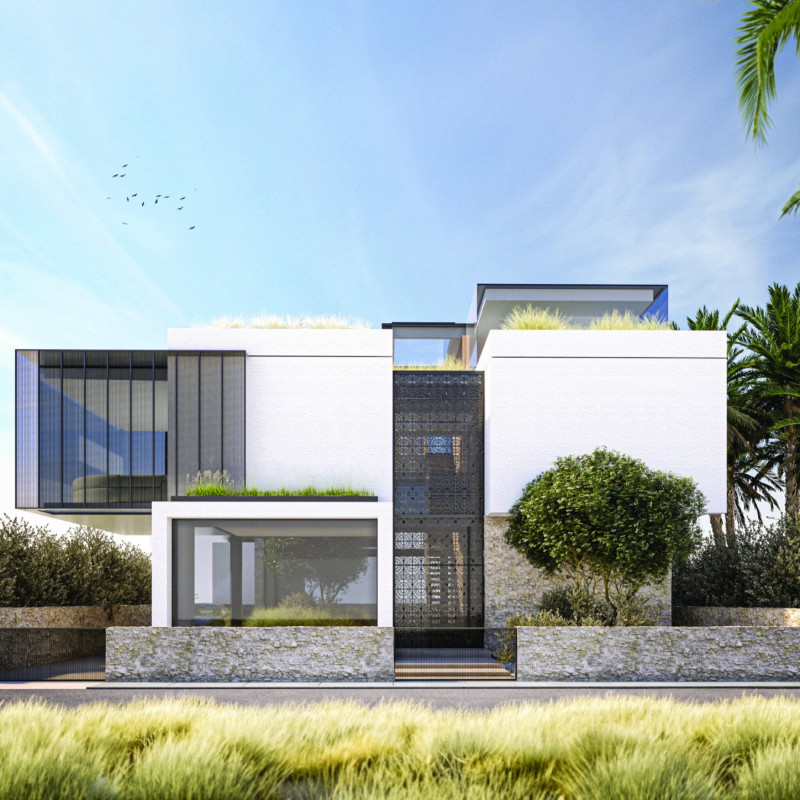 Passive Cooling Design with Limestone Facade and Green Roof Integration