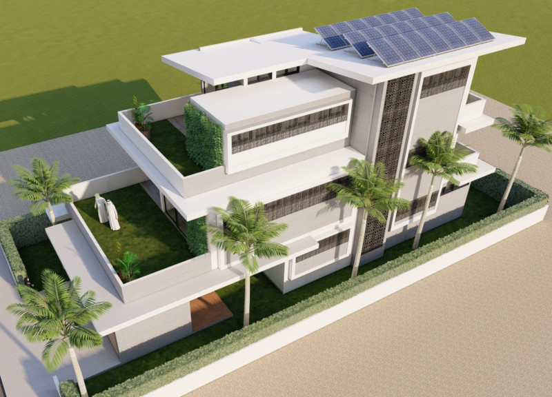 Charred Wooden Shingles and Expansive Glass Openings in a Contemporary Residential Space