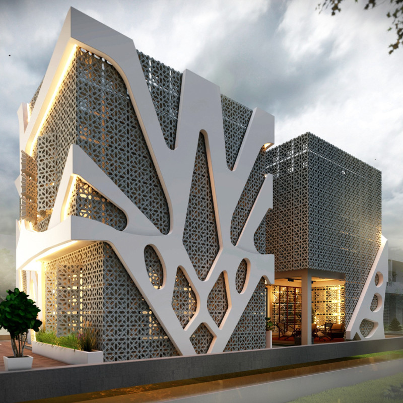 Mesh Screens and Water Channels Enhance Sustainable Cooling in Residential Design