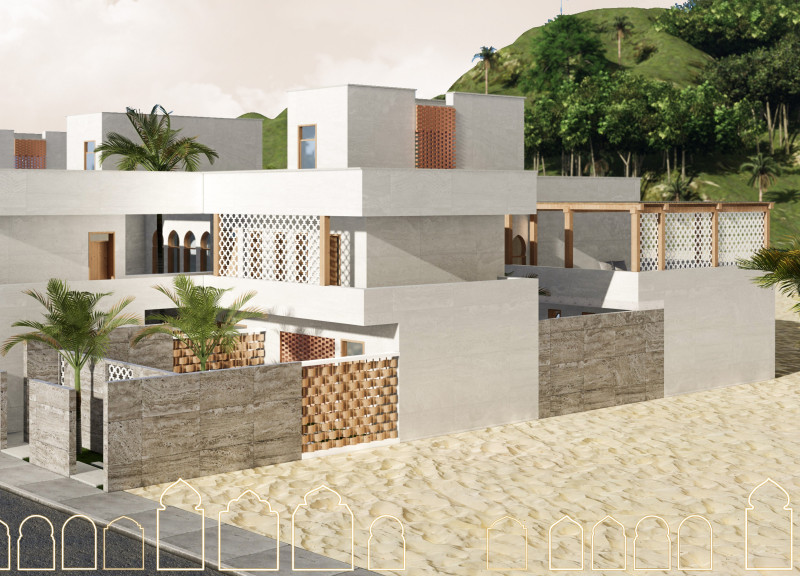 Permeable Walls and Solar Integration in a Sustainable Desert Residence