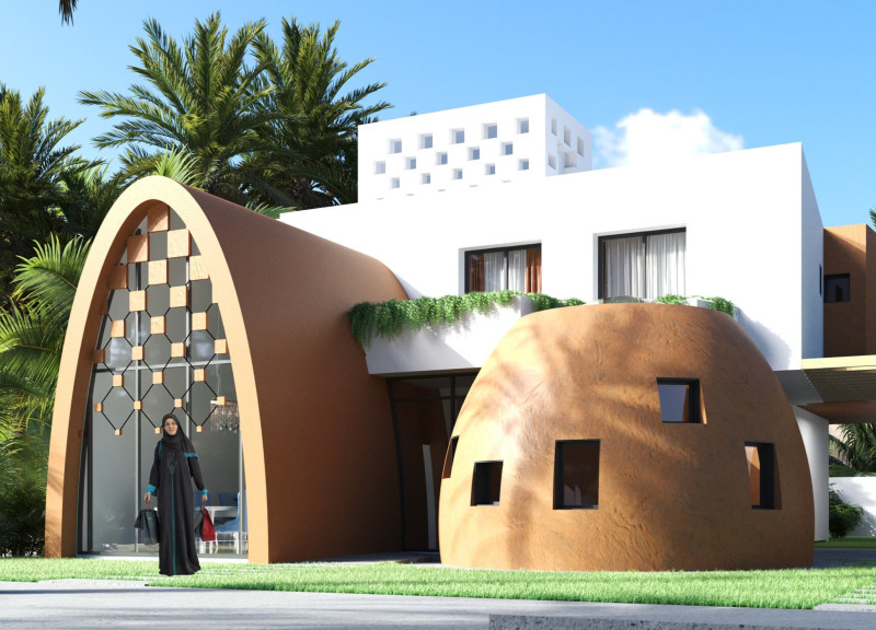 Desert-Inspired Residence Featuring Clay Bricks and Solar Integration Amidst Modern Lifestyle Needs