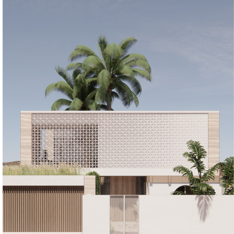 Rammed Earth Walls and Bamboo Framing in a Sustainable Courtyard Residence