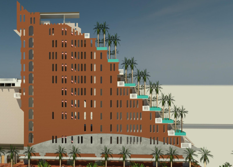 Cascading Terraces with Terrazzo and Double-Roof Efficiency in Mixed-Use Development