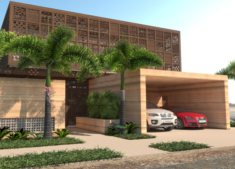 Sustainable Mass Timber Home Featuring Central Courtyard and Solar Energy Solutions