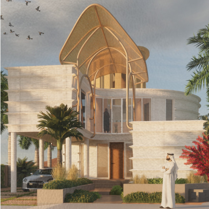 Palm Fiber Canopy Enhances Natural Ventilation in Sustainable Family Residence