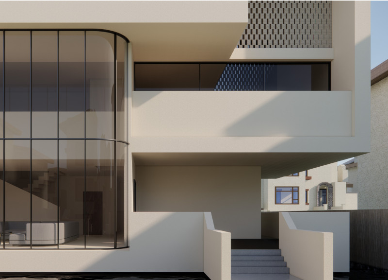 Masonry Shade Screens and Limestone Facades in a Sustainable Family Dwelling