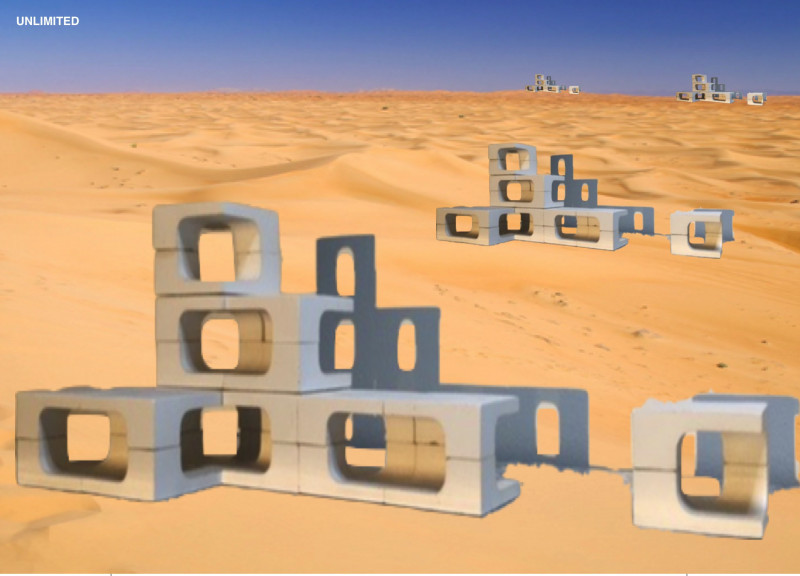 Modular Units with Biobased Binder and Efficient Climate Control in Desert Housing