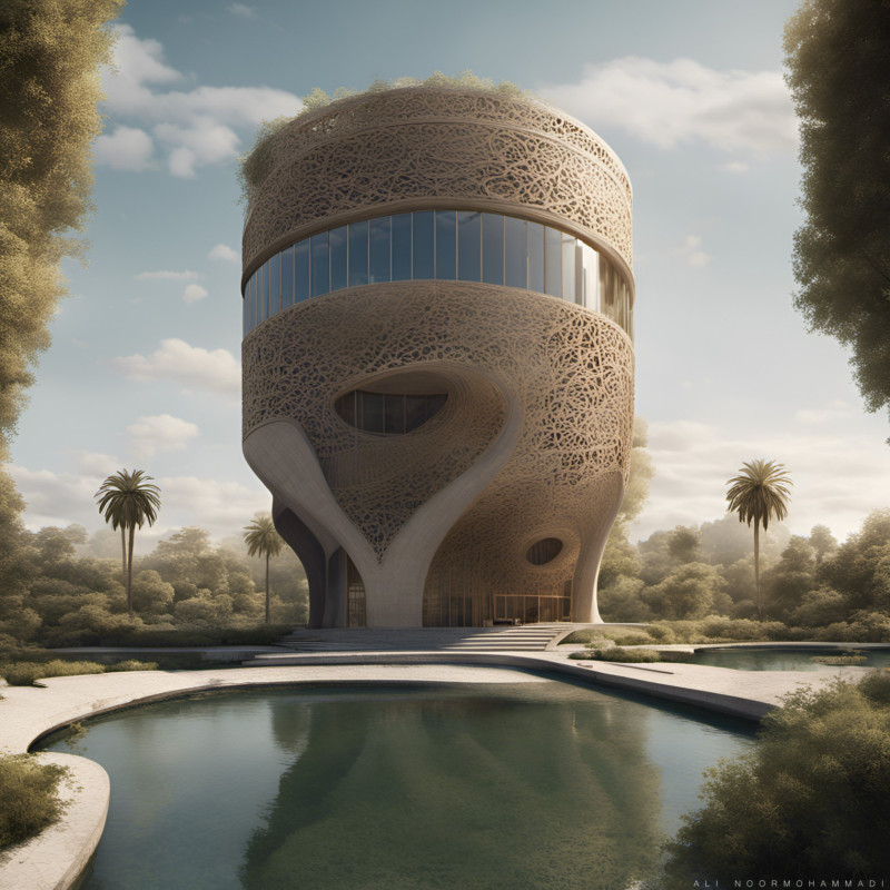 Fluid Geometries and Lattice Facades Enveloping Natural Light in a Sustainable Environment