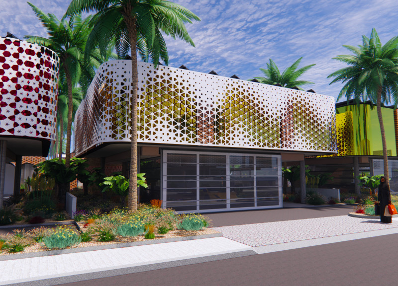 Native Plant Landscaping and Thermal Adobe Bricks in a Community-Focused Residential Design