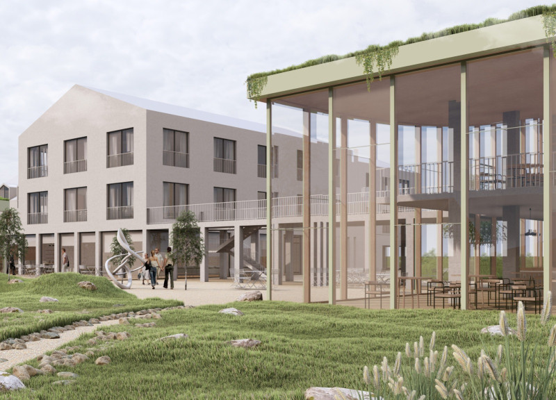 Charred Wood Shingles and Geothermal Features Enhance Wellness Retreat Experience