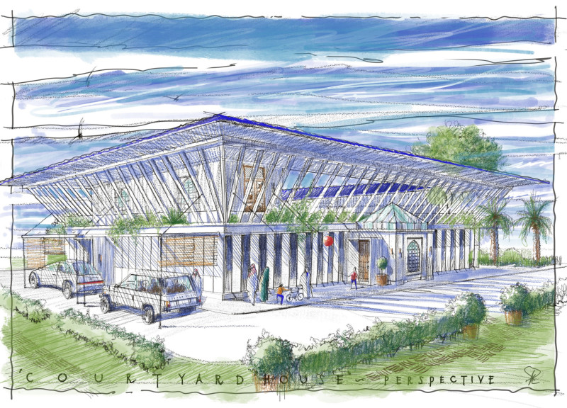 Natural Ventilation with Slatted Roof and Local Brick Construction Enhances Community Living