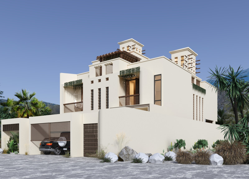 Charred Wooden Shingles and Natural Stone Create a Harmonious Family Residence in the Desert