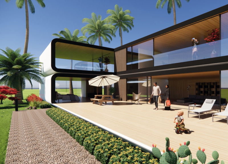 Charred Wooden Shingles and Thermal Shielding in Modular Residential Spaces