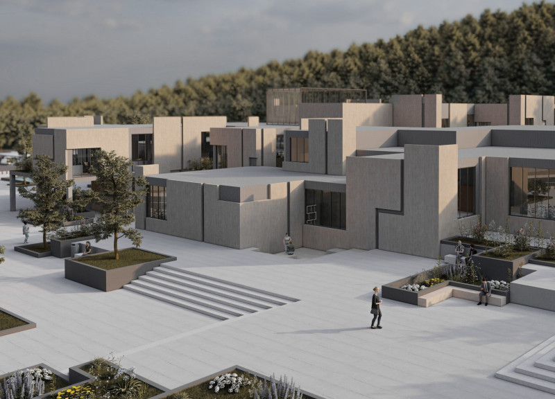 Climate-Responsive Workspace Featuring Glazed Voids and Timber Cladding Embedded in a Forested Setting