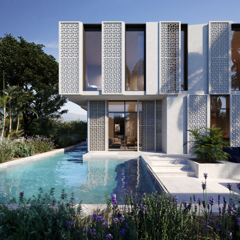 Rammed Earth Panels and Natural Wood Brown Harmonize in Sustainable Community Housing