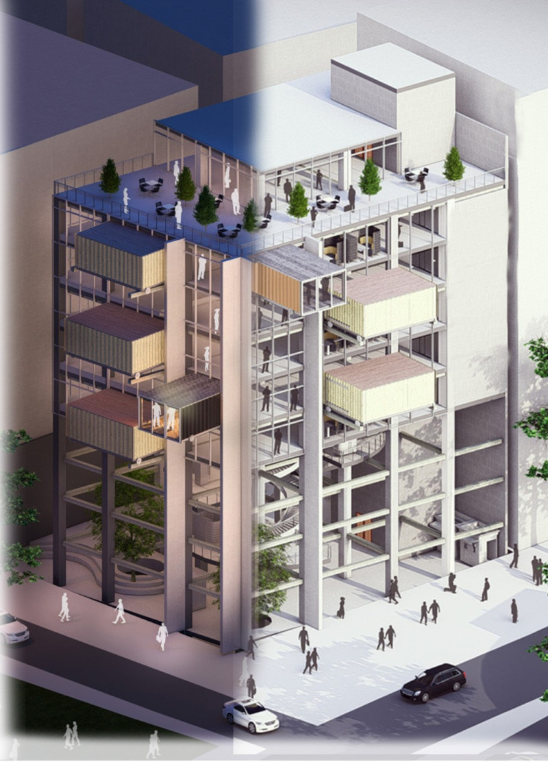 Modular Office Spaces Created from Shipping Containers with Expansive Glass Facades