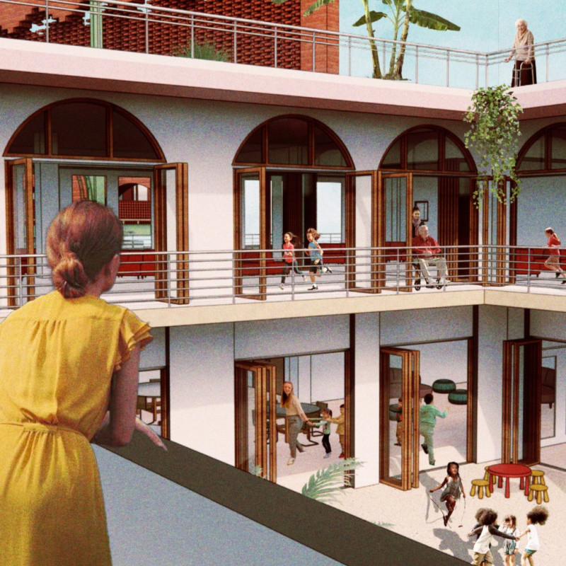 Revitalizing Urban Fabric with Brick Masonry and Community Gardens for Seniors