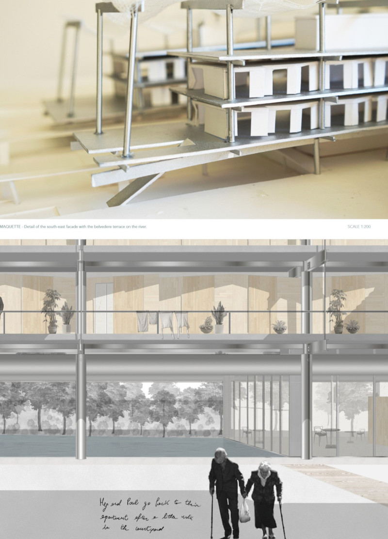 Charred Shingles and Steel Framework Creating Community-Centric Living by the Water